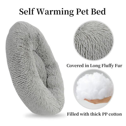 Donut Calming Dog Warm Cozy Fluffy Pet Bed for Dogs Donut Bed Crate Bed Cute Petbeds Cloud Dogbed