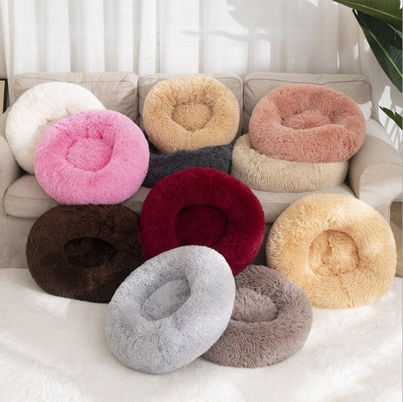 Donut Calming Dog Warm Cozy Fluffy Pet Bed for Dogs Donut Bed Crate Bed Cute Petbeds Cloud Dogbed