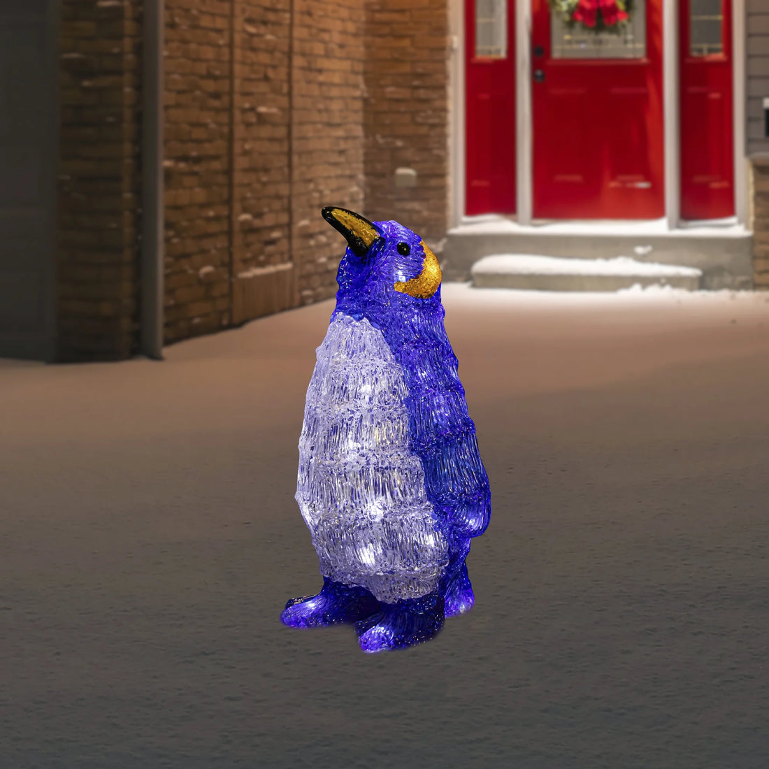 LED Lighted Commercial Grade Acrylic Penguin Outdoor Christmas Decoration - 12.5&quot;