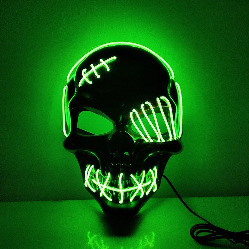 Halloween Scary One-Eyed Pirate Mask Cosplay Led Mask Adult Glowing Mask EL Wire Light up for Halloween Festival Party Bar