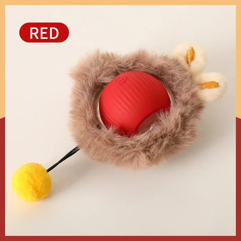 Electric Cat Ball Toys Automatic Rolling Ball Faux Tail Rechargeable Smart Pet Interactive Toy Dog Cat Training Imitate Mouse