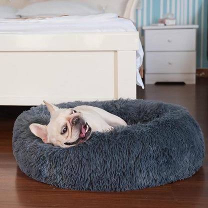 Donut Calming Dog Warm Cozy Fluffy Pet Bed for Dogs Donut Bed Crate Bed Cute Petbeds Cloud Dogbed