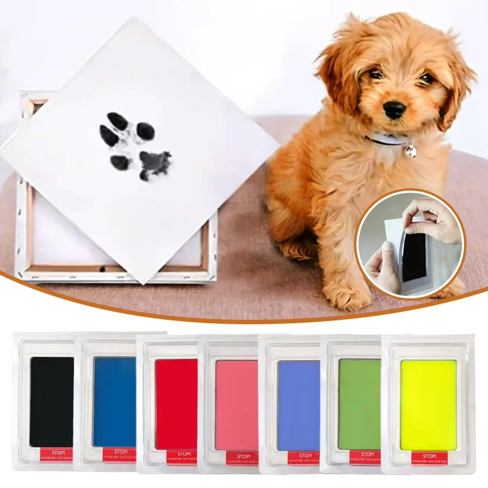 Dog Cat Footprint Pad Paw Print Ink Kit for DIY Photo Frame Accessories Baby Pet Cat Dog Stamp Paw Print Souvenir K8A7