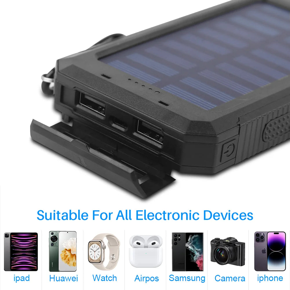 20000Mah Portable Power Bank Solar Charger for Cell Phone and Android, Solar Phone Chargers with flashlight.