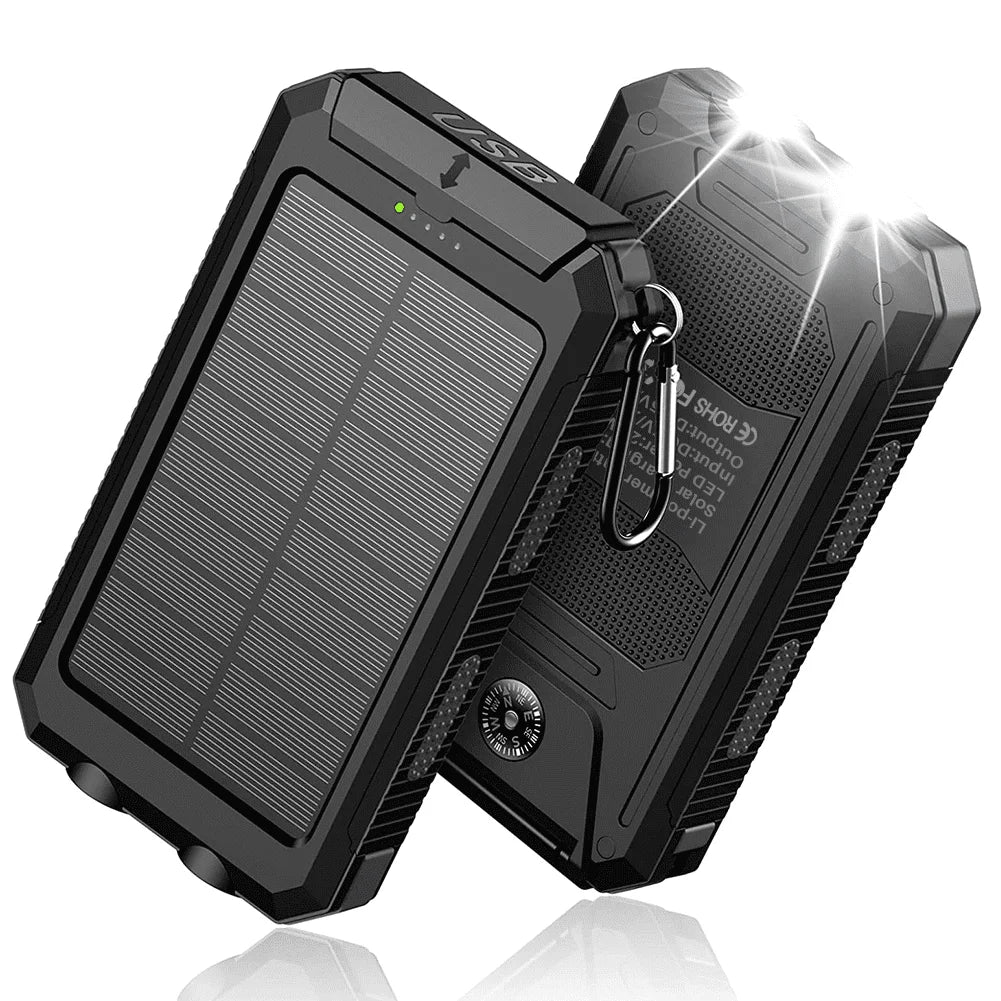 20000Mah Portable Power Bank Solar Charger for Cell Phone and Android, Solar Phone Chargers with flashlight.