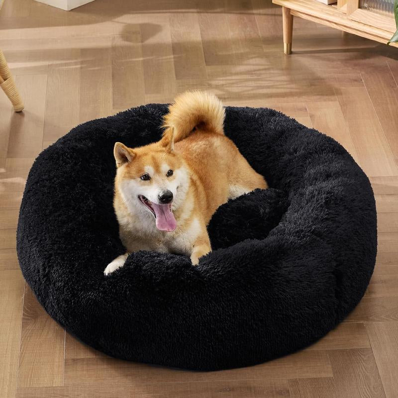 Donut Calming Dog Warm Cozy Fluffy Pet Bed for Dogs Donut Bed Crate Bed Cute Petbeds Cloud Dogbed