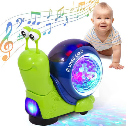 Crawling Crab Snail Baby Toy Walking Tummy Time Dancing Early Educational Interactive Musical Light Toys Toddler for Kids Gifts