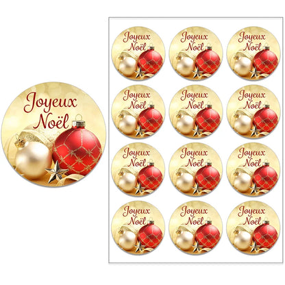 Joyeux Noël French Merry Christmas Stickers Labels Decorative Stickers Wrapping Gift Box Label Xmas Deer New Year Labels