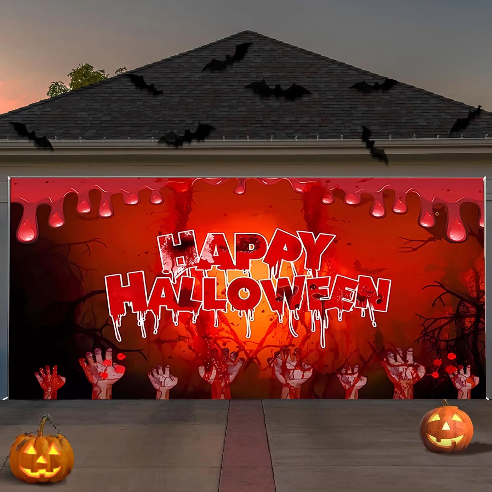 Halloween Garage Door Decorations Witch Halloween Door Cover Hanging Halloween Garage Door Banner Cauldron Event Tents 10X10