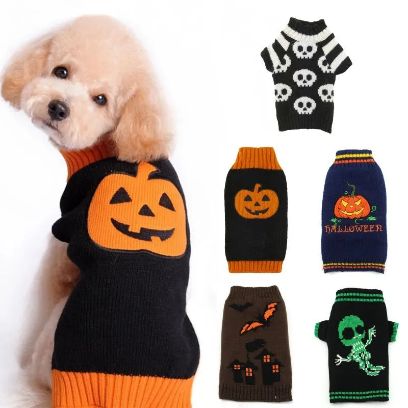 Halloween Dog Clothes Autumn Winter Dog Costume Pet Dog Sweater Chihuahua French Bulldog Korea Dog Cat Puppy Luxury Pet Clothes