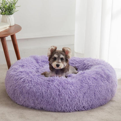 Donut Calming Dog Warm Cozy Fluffy Pet Bed for Dogs Donut Bed Crate Bed Cute Petbeds Cloud Dogbed