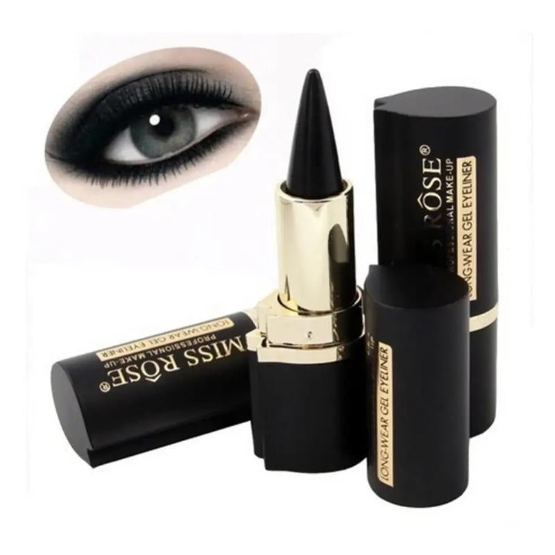 Black Eyeliner Pencil Waterproof Eye Enhancing Stick Solid Thick Gel Smooth 24 Hours Long Lasting Smoky Eye Liner Cosmetic Beaut Lipliner