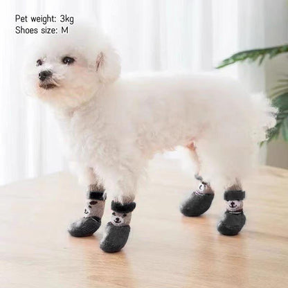 Cute Cartoon Dog Boots, 4 Counts/Set Non-Slip Waterproof Dog Shoes, Pet Footwears for Small Medium Large Dogs &amp; Cats