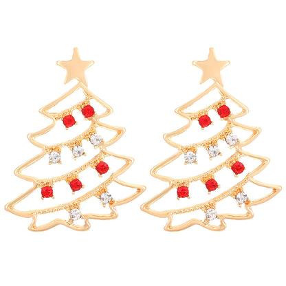 Christmas Earrings With Christmas Tree Colorful Zircon Christmas Tree Earrings  For Women Personality Earrings Party Jewelry Christmas Gift