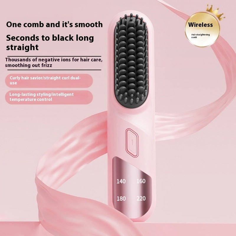 Wet Dry Hair Straightener Cordless Hair Straightener Brush With Fast Heating Negative Ions For Fluffy Curly Hair For Electric